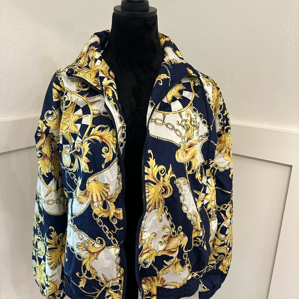 London Fog Women's Bomber Jacket - Navy and Gold - Picture 2 of 7